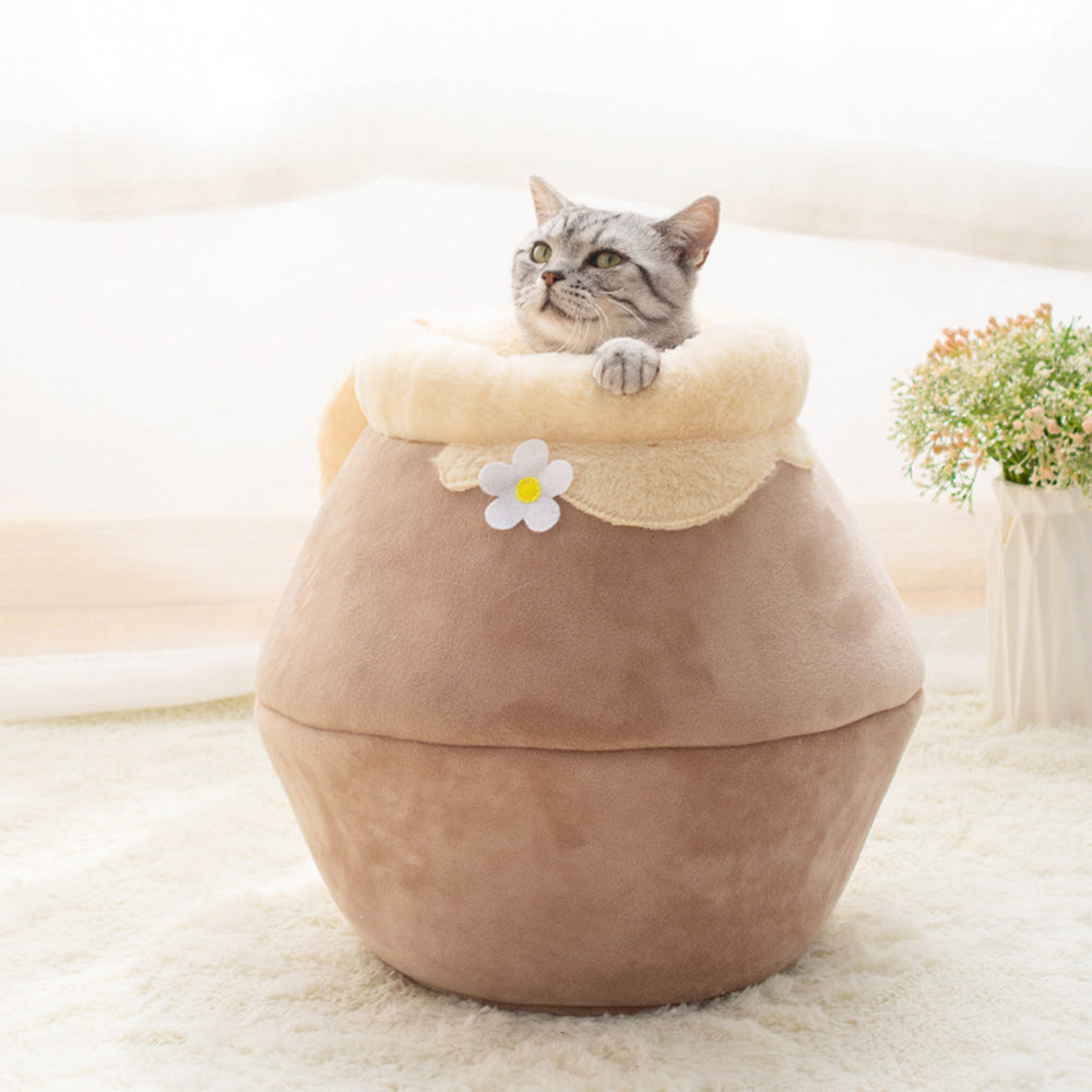 3-In-1 Cat and Dog Pet House Basin-Shaped Cave Soft Bed