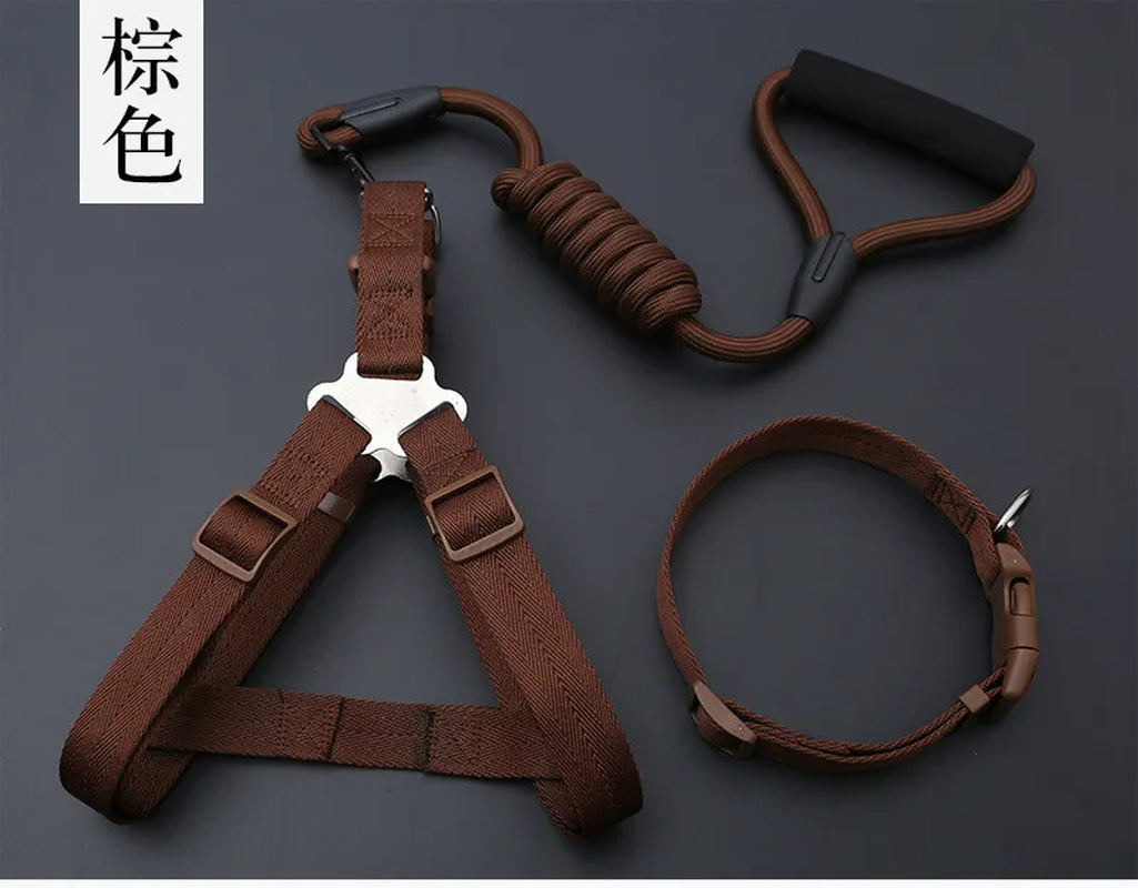 Small Puppy Pet Dog Collars Set Adjustable Buckle Leash Large Dogs Harness Chihuahua Walking Lead Leash Dog Pet Harness Vest