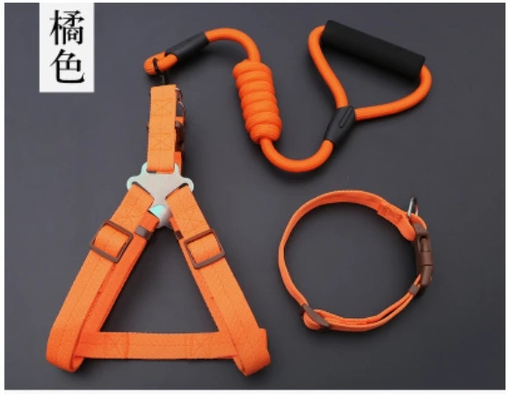 Small Puppy Pet Dog Collars Set Adjustable Buckle Leash Large Dogs Harness Chihuahua Walking Lead Leash Dog Pet Harness Vest