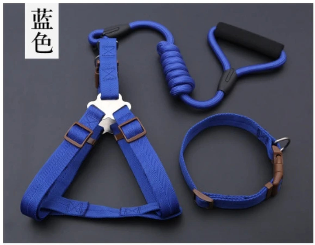 Small Puppy Pet Dog Collars Set Adjustable Buckle Leash Large Dogs Harness Chihuahua Walking Lead Leash Dog Pet Harness Vest